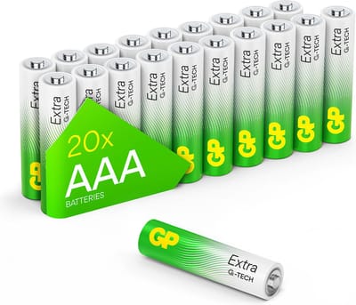 GP Extra Alkaline AAA batterijen - 20 stuks batterijen AAA (Micro/ LR03) - Batterij AAA met nieuwe G-TECH Technologie