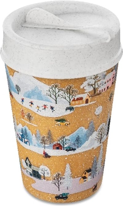 Dubbelwandige Koffiebeker met Deksel, 0.4 L, Organic, Winter Wonderland - Koziol | Iso To Go