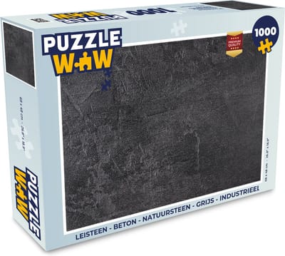 Puzzel Leisteen - Beton print - Natuursteen - Grijs - Industrieel - Legpuzzel - Puzzel 1000 stukjes volwassenen