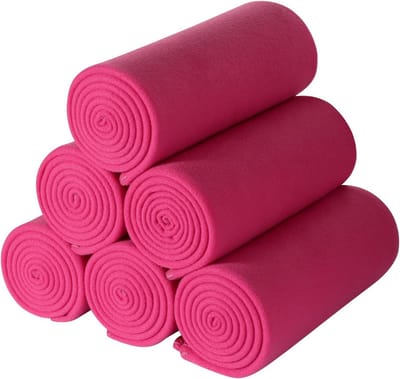 Set van 6 Fleece Plaids Roze 125x150cm - Zacht, Warm en Lichtgewicht voor Sofa, Bed en Reizen