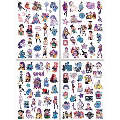 Mooie Nieuwe Aankomst Demon Hunter Tijdelijke Tattoos High-end Cartoon Anime en K-Pop Meisjesgroep Perifere Tijdelijke Tattoo Stickers W144037WW-