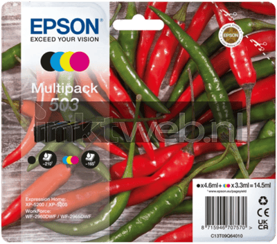 Cartouche imprimante - EPSON - 503 502 Binoculars C13T09Q64010 - Cyan, magenta, jaune, noir - Pack de 4 - 14,5ml