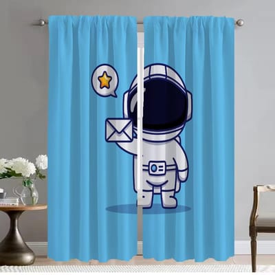 Astronaut Cartoon Keukengordijnen voor Camera Halloween Decoratie Raamgordijn voor Kamer 2 Panelen Scheidingsschermen Woonkind W50xH70cmx2pcs-CL blue