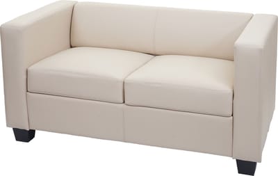 2-zits bank loungebank Lille ~ kunstleer, crème