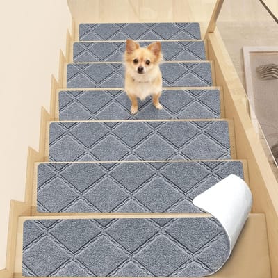 Dailygoods- Traptredematten 15 Stuks - Zelfklevend - Antislip - Hoogwaardig Polyester - Optimale Trapbescherming - 76 x 20 cm - Trapmat