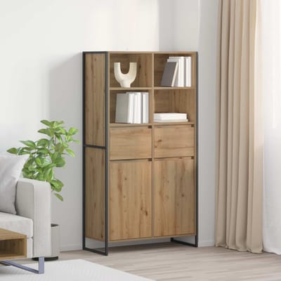 vidaXL - Dressoir - Ambachtelijk - Eiken - 81 - x - 36 - x - 150.5 - cm - Bewerkt - hout