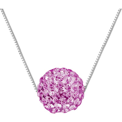 Preciosa Crystal Sphere Collier 10-11 mm Pink Silver 925