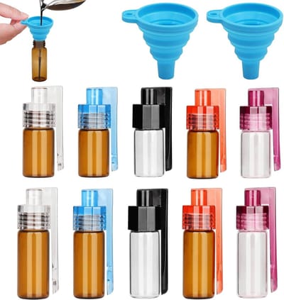 Set van 10 Kleine Glasflessen – 5 Stijlen en 2 Formaten voor Keuken, Specerijen en Decoratie