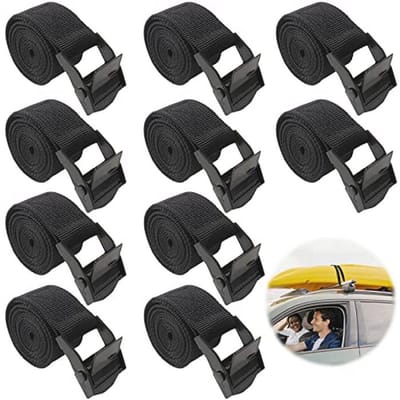 Korte Spanbanden 1 m met Klemsluiting - 10 Stuks voor Fiets, Motorfiets en Bagage