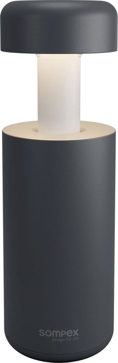 Sompex | Tafellamp Lubao| Antraciet | Accu | Dimbaar | 2 lichtstanden