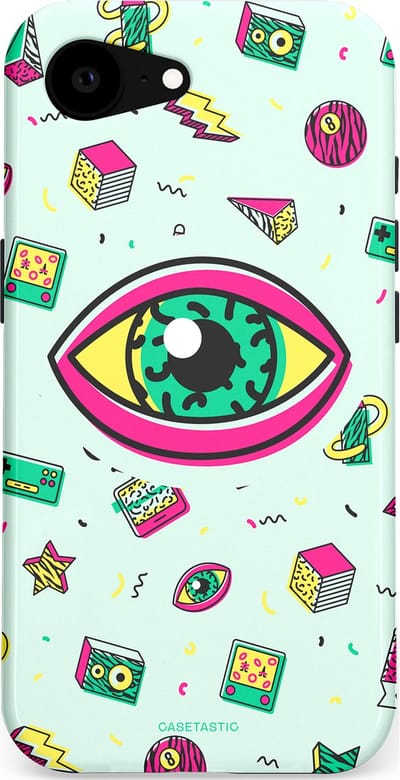 Casetastic Hoesje Geschikt voor Apple iPhone 16e Magsafe - Stijlvolle Beschermende Duo-layer Case - Retro 80s vibes