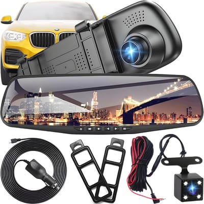 Dailygoods - Full HD Autospiegeldashcam met Achteruitrijcamera en Nachtzicht