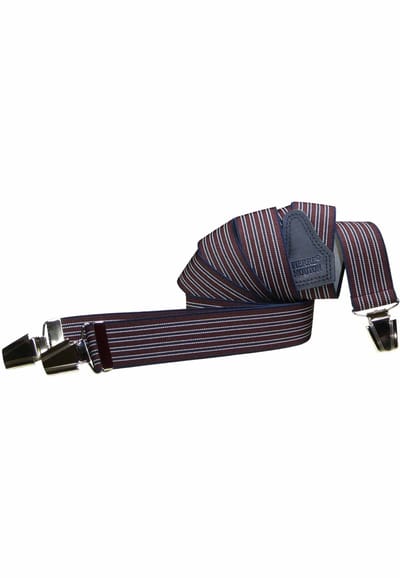 Pierre Mouton Stripes Bretel - Bretels - Volwassenen - Heren - Rood - 140cm - 3 brede clips - XL - XXL
