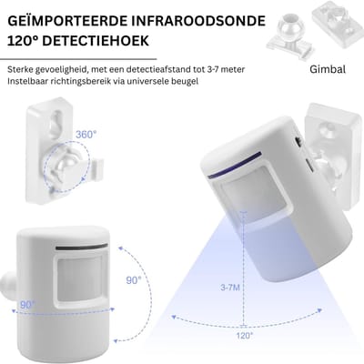 White-Label® Dubbele Opritverklikker - Entreemelder - Doorgangsmelder - Beveiliging - Wit