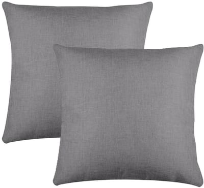 Stof Textile sierkussen Bea - 2x - grijs - 50 x 50 cm - bank kussens - zitkussens - binnen/buiten - polyester