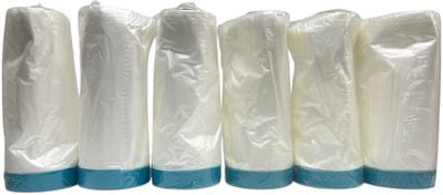 6 x Rol Maskeerfolie / Afdekfolie voor buiten Primafix 057 SPEC (B 1400mm x H 200mm L 17 mtr) 10 My Speciaal TAPE (Ductape)