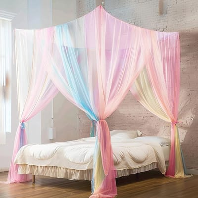 Regenboog Bedluifel voor Tweepersoonsbed - Muggennet en Anti-Insecten