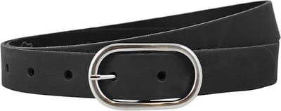 Landley Leren Dames Riem met Ovale Gesp - Echt Leer - Zwart - Lengte totaal 100 cm / Riemmaat 85