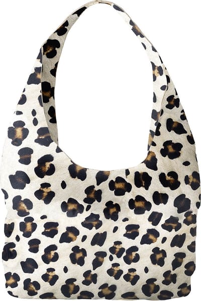 Handtas Leopard Suède