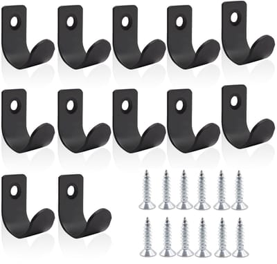 Dailygoods- Zeilhaak Set van 12 - Tension Hooks - Flat Hooks 35 x 16 x 17 mm - Duurzaam - Voor Aanbrengen van Netten - Perfecte Houding - Trailerhaak