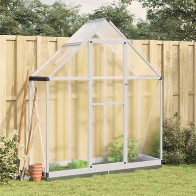vidaXL - Tuinkas - met - basisframe - 169x58x202 - cm - aluminium - zilverkleurig