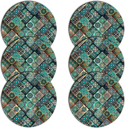 Bertoni - Placemats - tafelmatten set van 6 stuks - rond - 33 cm, Mix kleur - Ontwerp: Estera