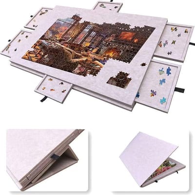 Legpuzzelbord - Puzzelmat - Ontspannen Puzzelen - Met Kantelstandaard - 1500 Stukjes - Lichtbruin