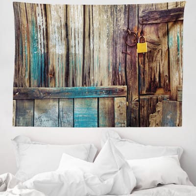 ABAKUHAUS Rustiek Wandtapijt en Sprei, Details in Landhuisstijl, 150 x 110 cm, Bruin