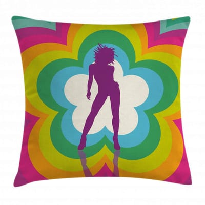 ABAKUHAUS Psychedelische Kussenhoes – Blumenfrauentanz – Dubbelzijdig – 40x40 cm