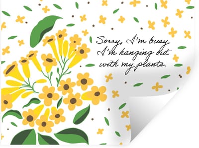 Muurstickers - Sticker Folie - Spreuken - Quotes - Sorry I'm busy I'm hanging out with my plants - 40x30 cm - Plakfolie - Muurstickers Kinderkamer - Zelfklevend Behang - Zelfklevend behangpapier - Stickerfolie