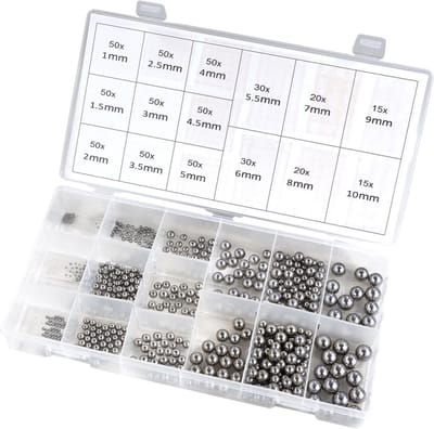 Westfalia Roestvrij stalen kogellager assortiment, 580 stuks