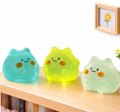 Glow in the Dark Mini Katjes – 10 Stuks – Lichtgevende Hars Ornamenten – Micro Landschap Decoratie – Desktop & Kerstdecoratie