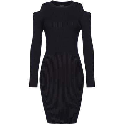 PINKO Macchina Abito Mix Costina Vis Black Size: M | Mini Dresses Outlet | Dames | Zwart