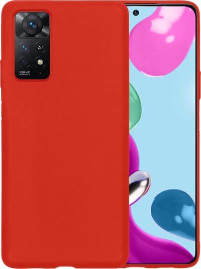 Hoesje - Geschikt voor Xiaomi Redmi Note 11s - Sterk & Shockproof - Hoes Cover - Siliconen Case - Telefoonhoesjes - Rood