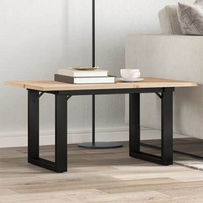 vidaXL - Salontafel - O-frame - 80x50x40 - cm - massief - grenenhout - en - staal