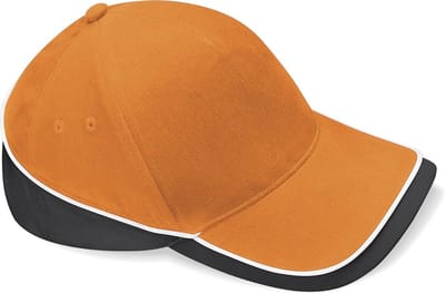 Beechfield Competition Cap Orange/Black/White