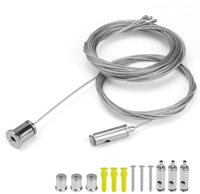 Verstelbare kabelophangsystemen, stalen kabel 1.5mm×2m, ideaal voor LED-panelen, plafondverlichting en wanddecoratie