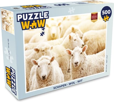 Puzzel Schapen - Wol - Wit - Legpuzzel - Puzzel 500 stukjes
