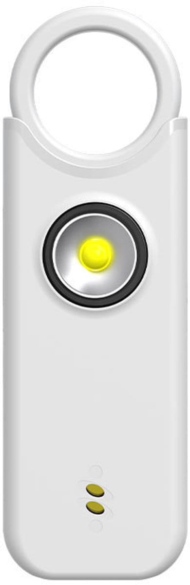 Persoonlijk Alarm - Persoonlijk alarm zelfverdediging - Alarm sleutelhanger - 135dB zelfverdedigingssirene voor vrouwen met - Sleutelhanger met LED - persoonlijke bescherming onderweg en thuis - Alarm voor kinderen, vrouwen en ouderen (Wit)