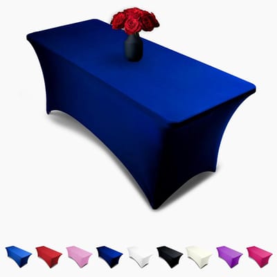 Famanu - Marineblauw linnen tafelkleed met stretchstof, elegant voor feesten en diners