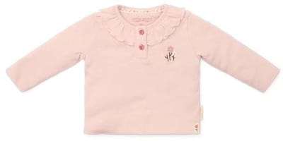 Little Dutch Shirt lange mouw - Maat 50 - T-shirt Meisjes - Blossom, Roze - Fairy Garden Newborn
