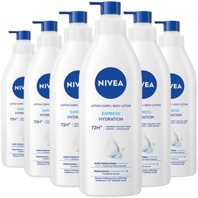 NIVEA Bodylotion met Pomp Express - 6 x 400 ml - Voordeelverpakking