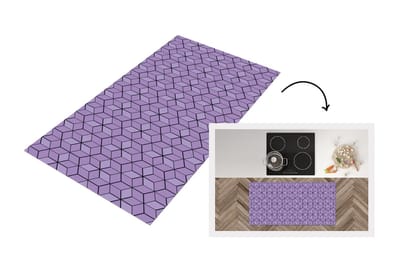 Keukenloper - Loper keuken - 3D - Patronen - Blokken - 120x60 cm - Keukenloper vinyl