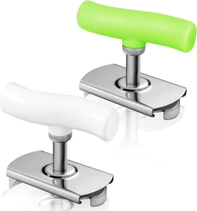 Blikopener - 2 stuks - Veilig - moeiteloze pottenopeners - hersluitbaar - RVS - Hulpmiddelen voor Ouderen - Pot Opener - Fles opener - Pottenopener - Flesopener - Reuma Hulp - groen
