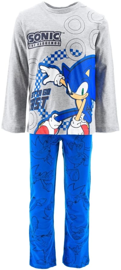 Sonic The hedgehog Pyjama - Katoen - Grijs/Blauw - Maat 98/104 (tot 4 jaar)