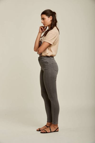 Broek Toxik3 hoge taille slim fit antraciet