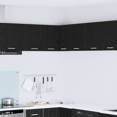 vidaXL - Hangkast - Zwart - Eiken - en - Wit - 57 - x - 57 - x - 40 - cm - Bewerkt - hout