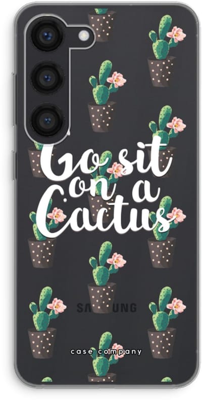 Case Company® - Hoesje geschikt voor Samsung Galaxy S23 hoesje - Cactus quote - Soft Cover Telefoonhoesje - Bescherming aan alle Kanten en Schermrand