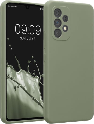kwmobile telefoonhoesje geschikt voor Samsung Galaxy A53 5G - TPU backcover met siliconen coating - Smartphone case in grijsgroen