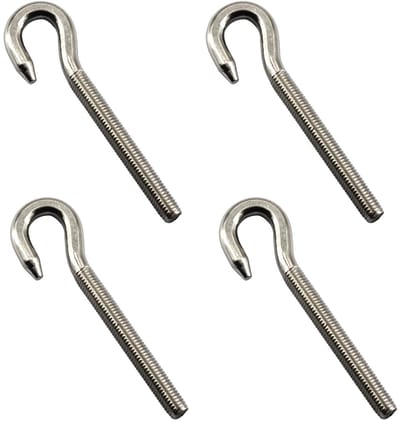 Dailygoods- Oogbout 12mm - 4 Stuks - Roestvrij Staal 304 - Duurzaam - Corrosiewerend - Geschikt voor Binnen/Buitengebruik - Haakbout